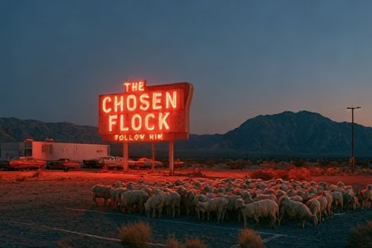 The Chosen Flock Neon Desert Poster. poster — photography art