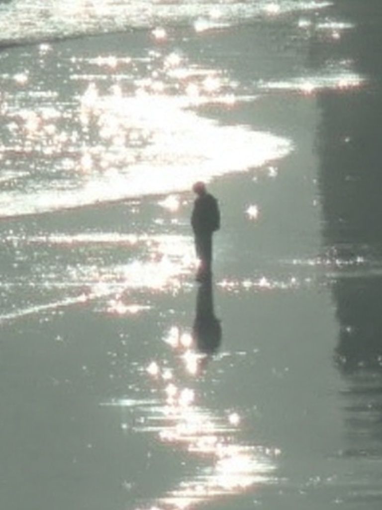 Solitary Figure on Water Photography Poster. poster detail