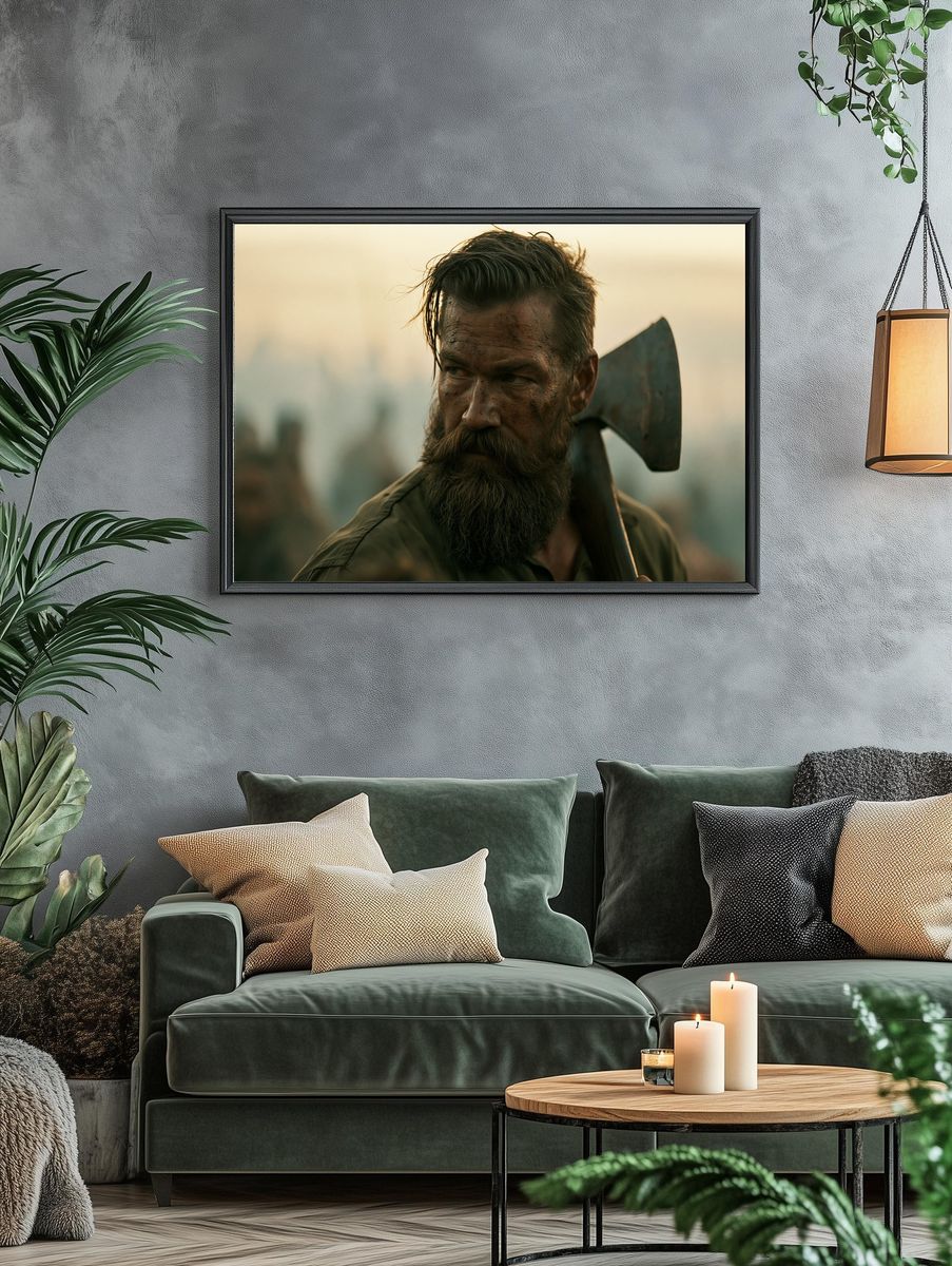 Bearded Woodsman Portrait Print. — room view 4