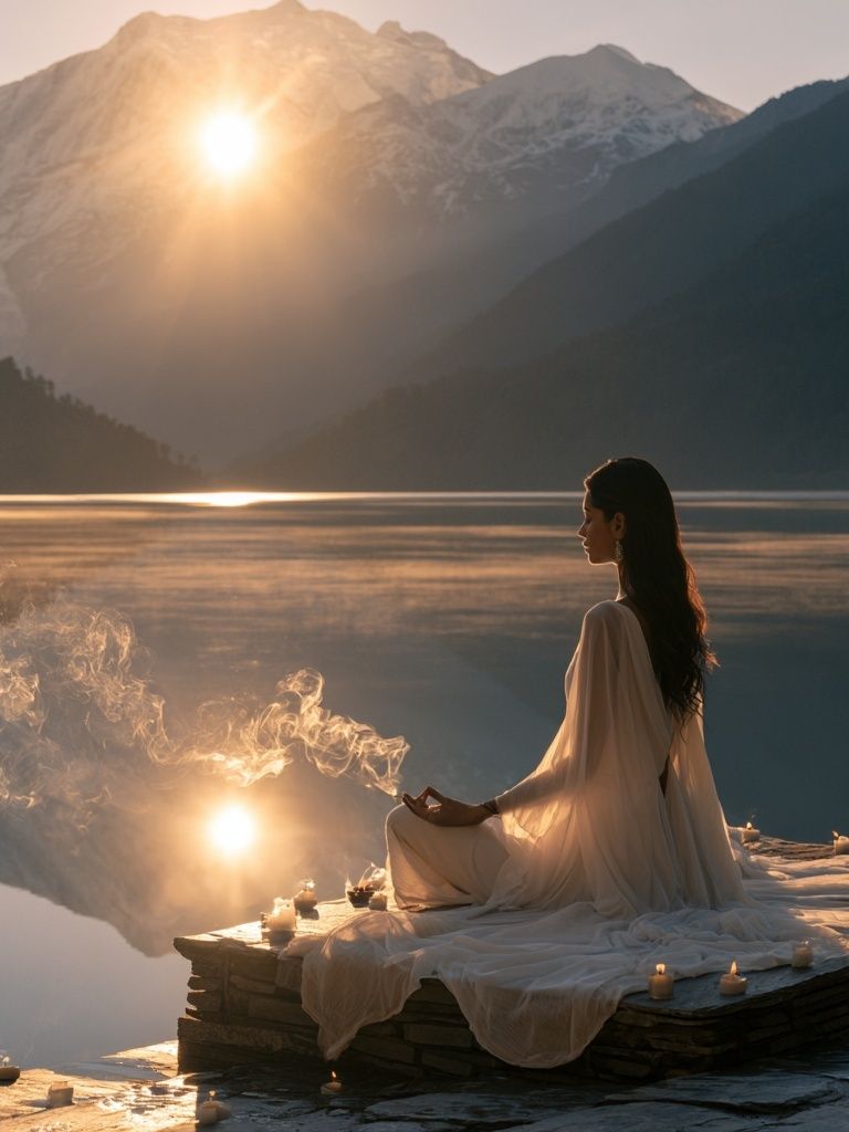 Meditative Lake Sunrise Photography Poster. poster — photography art