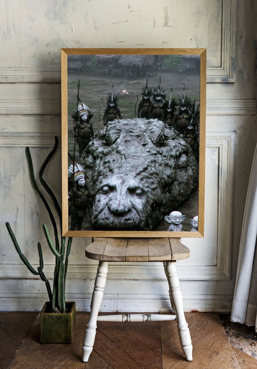 Tribal Ritual Crocodile Print. room preview