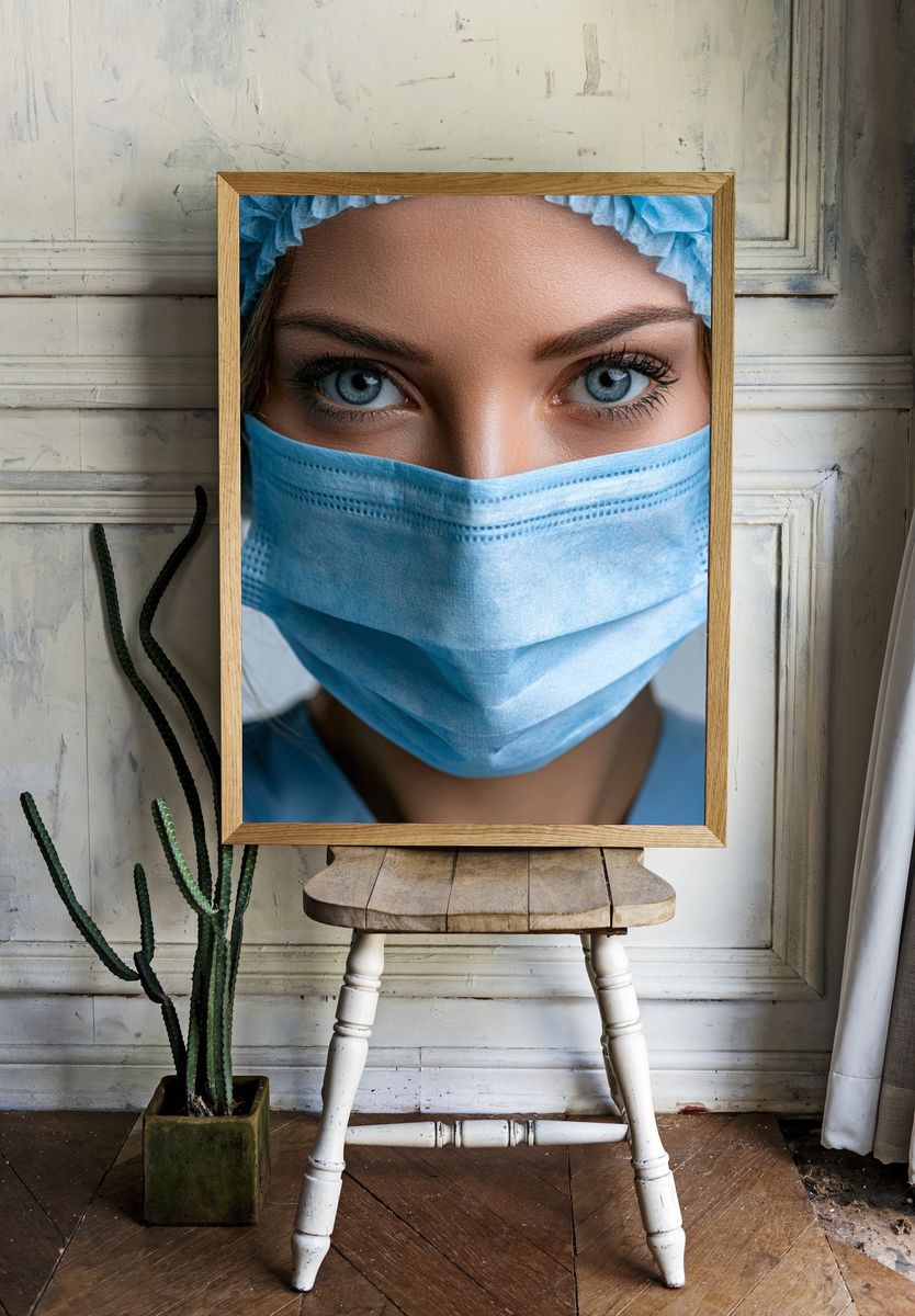 Masked Portrait Photography Poster. — room view 1