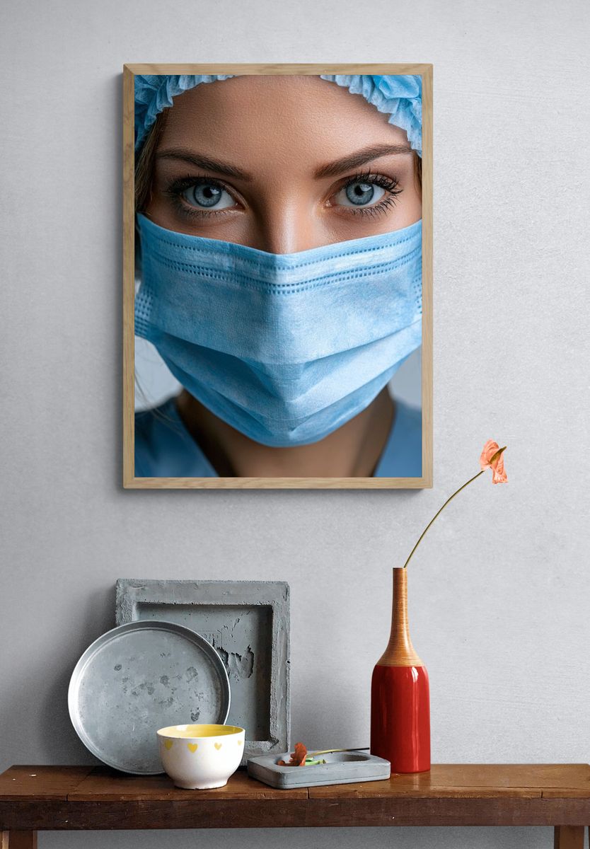 Masked Portrait Photography Poster. — room view 3