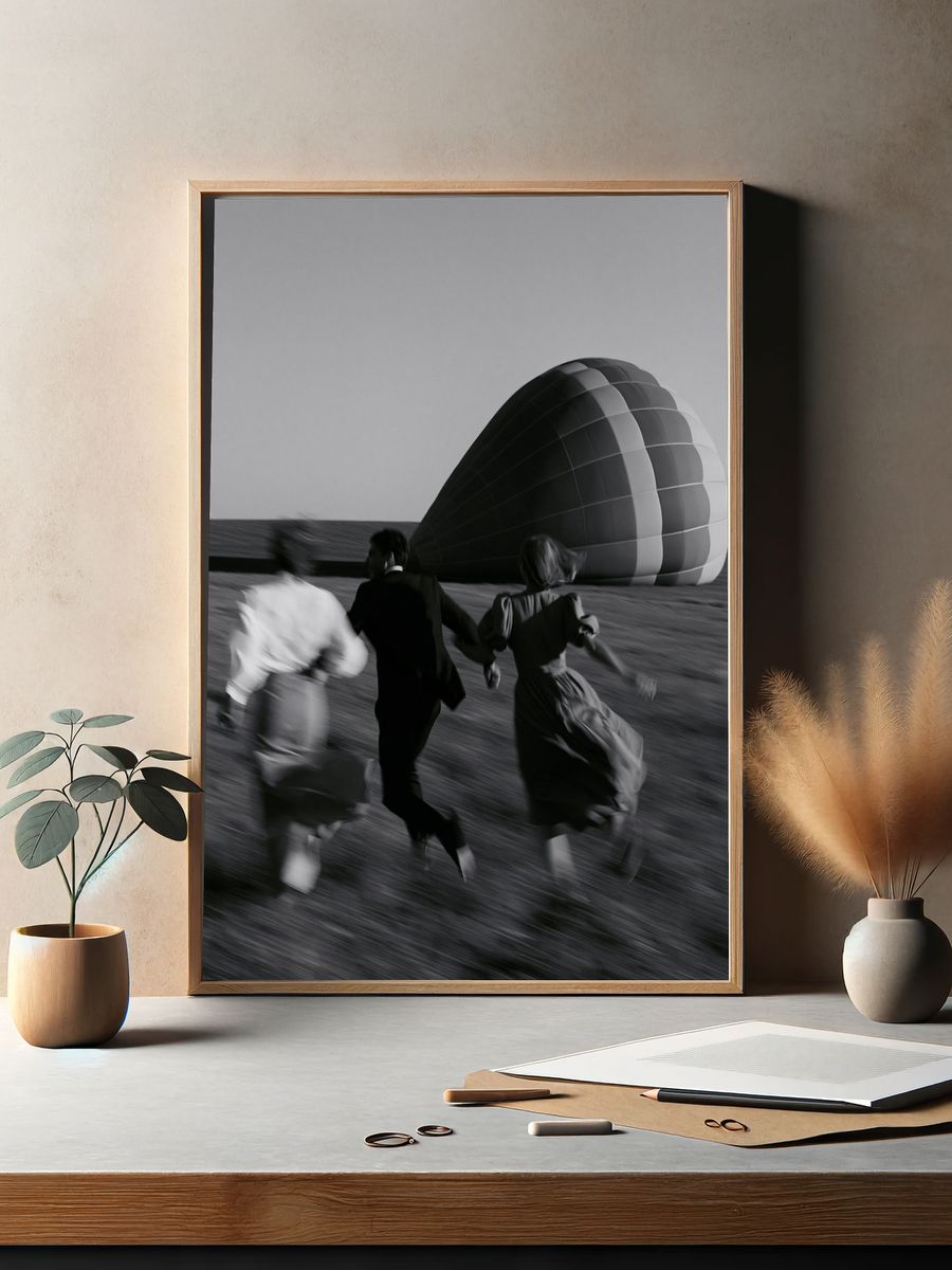 Hot Air Balloon Chase Photography Poster. — room view 2