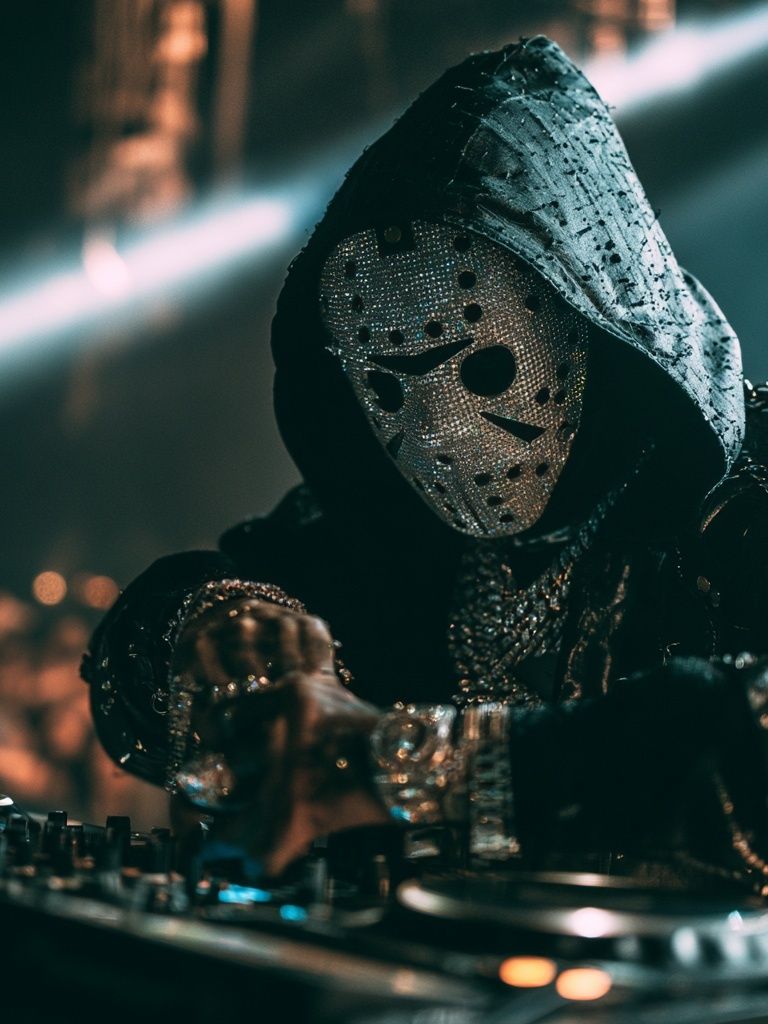 Masked DJ Portrait Photography Poster. poster — photography art