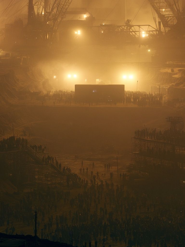 Industrial Nightscape Photography Poster. poster detail