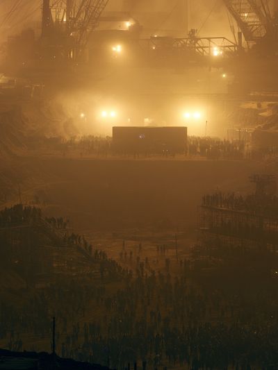 Industrial Nightscape Photography Poster. poster