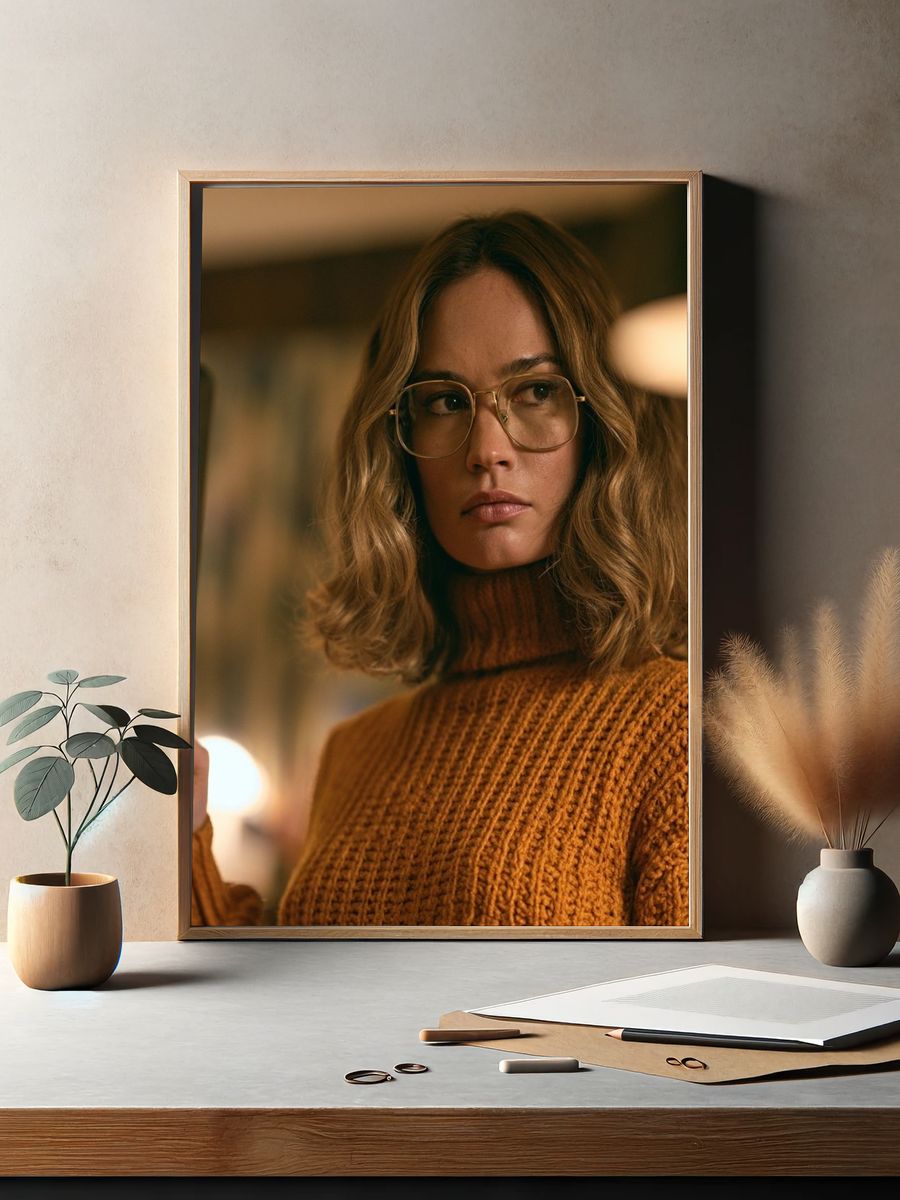 Suspenseful Woman with Knife Poster. — room view 2