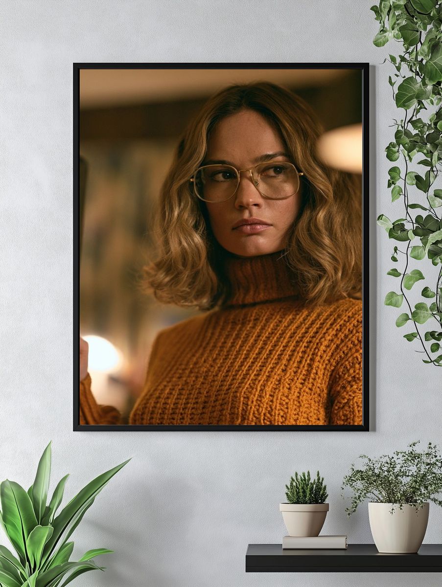 Suspenseful Woman with Knife Poster. — room view 4