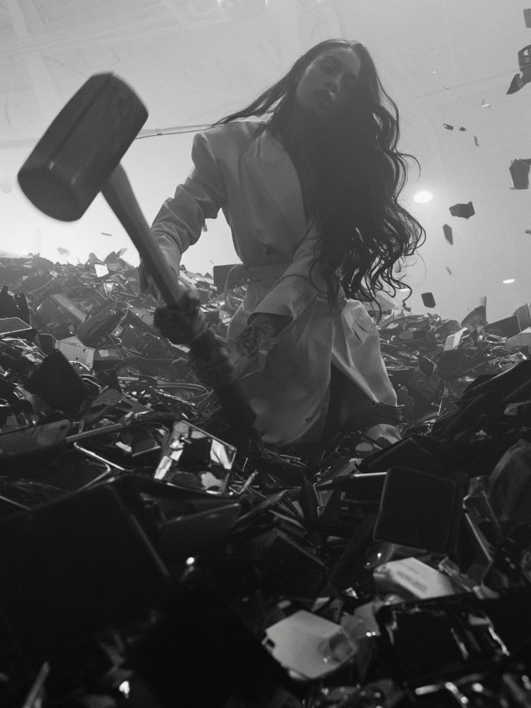 Monochrome Hammer Woman Photography Poster. poster — photography art