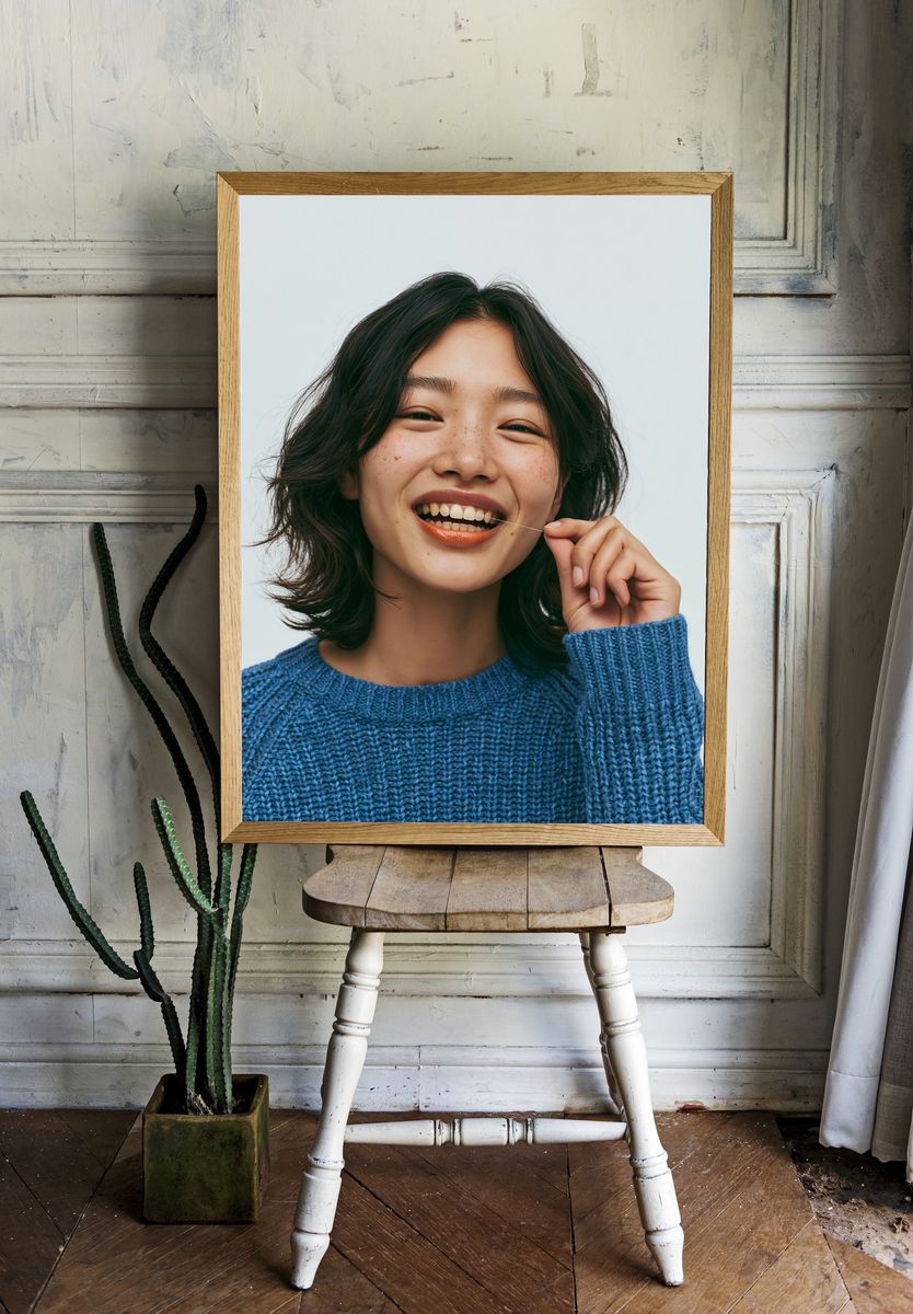 Smiling Portrait Photography Poster. — room view 1