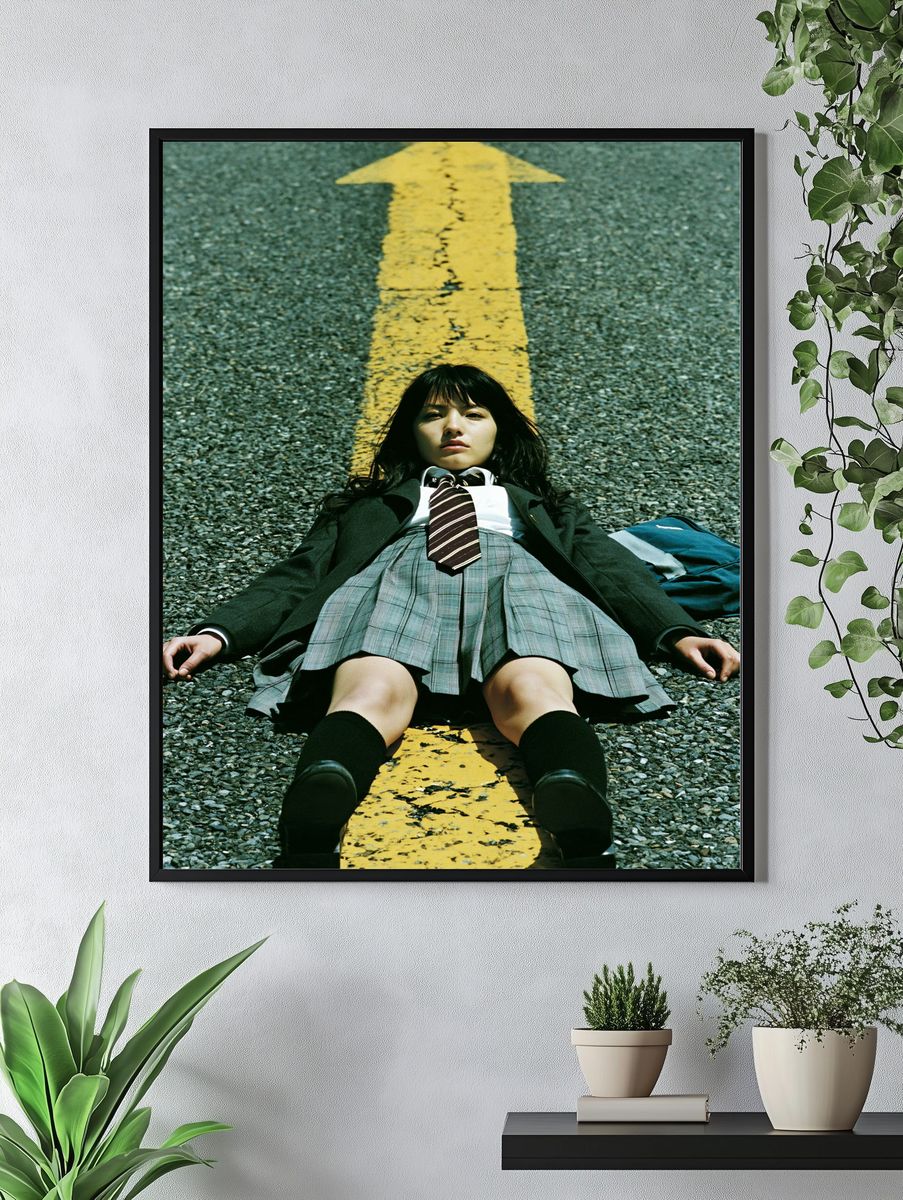 Schoolgirl Road Arrow Photography Poster. — room view 4
