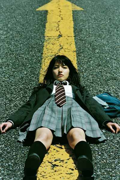 Schoolgirl Road Arrow Photography Poster. poster