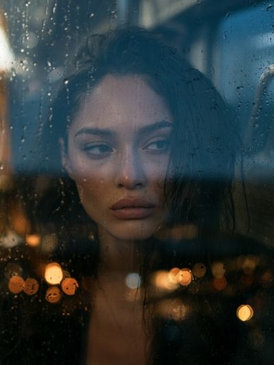 Rainy Window Portrait Poster.