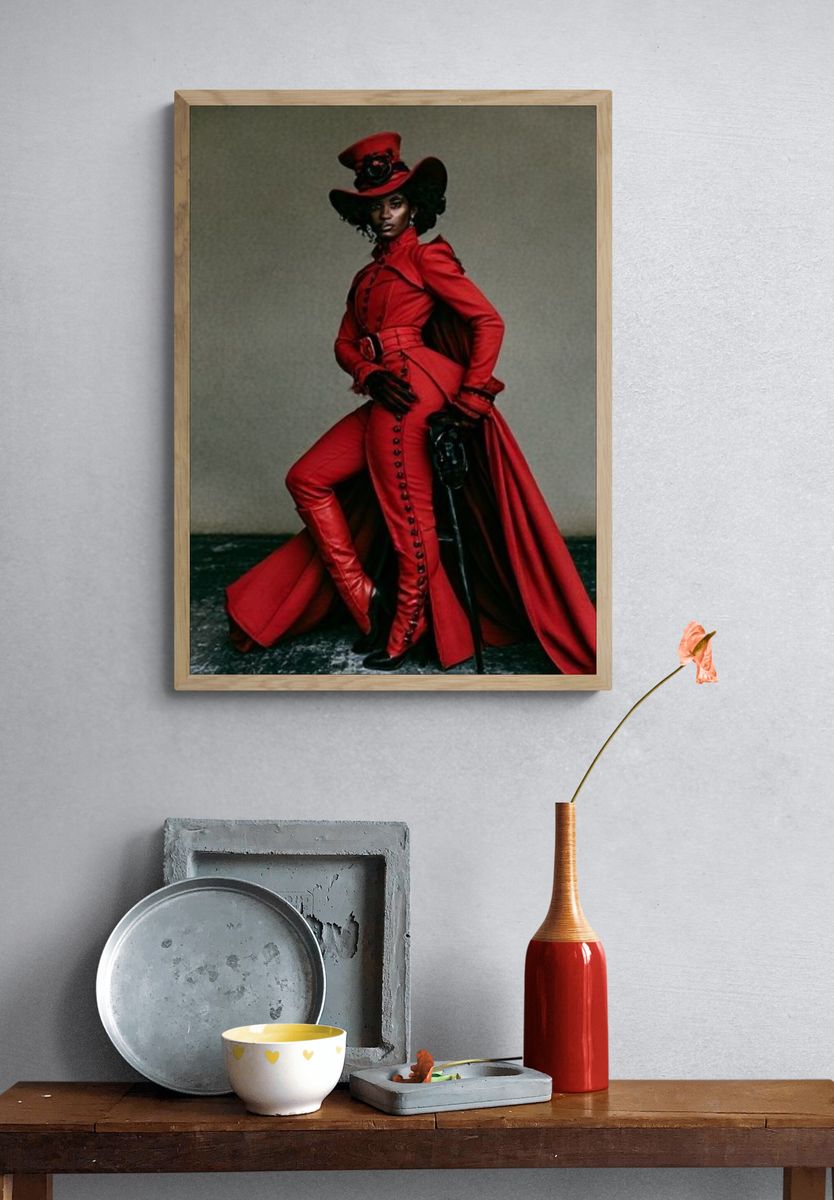 Red Couture Portrait Poster. — room view 3