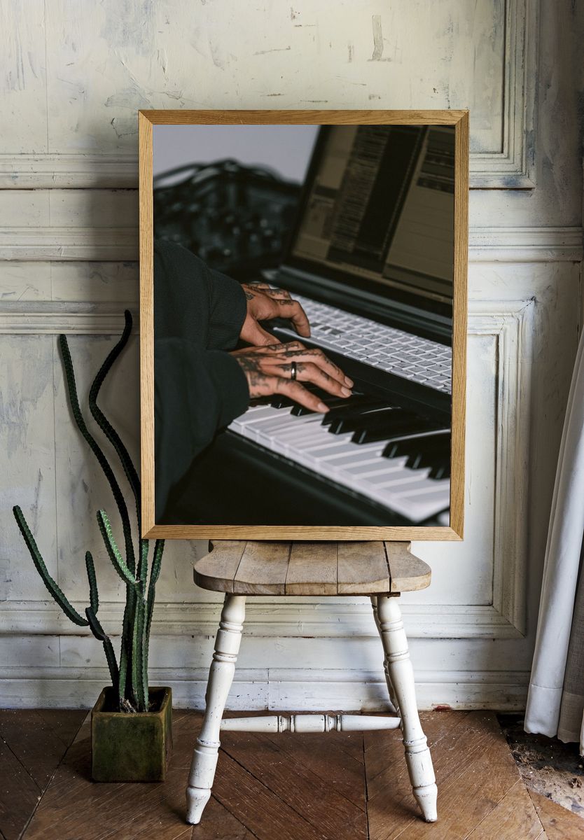 Piano Hands Photography Poster. room preview