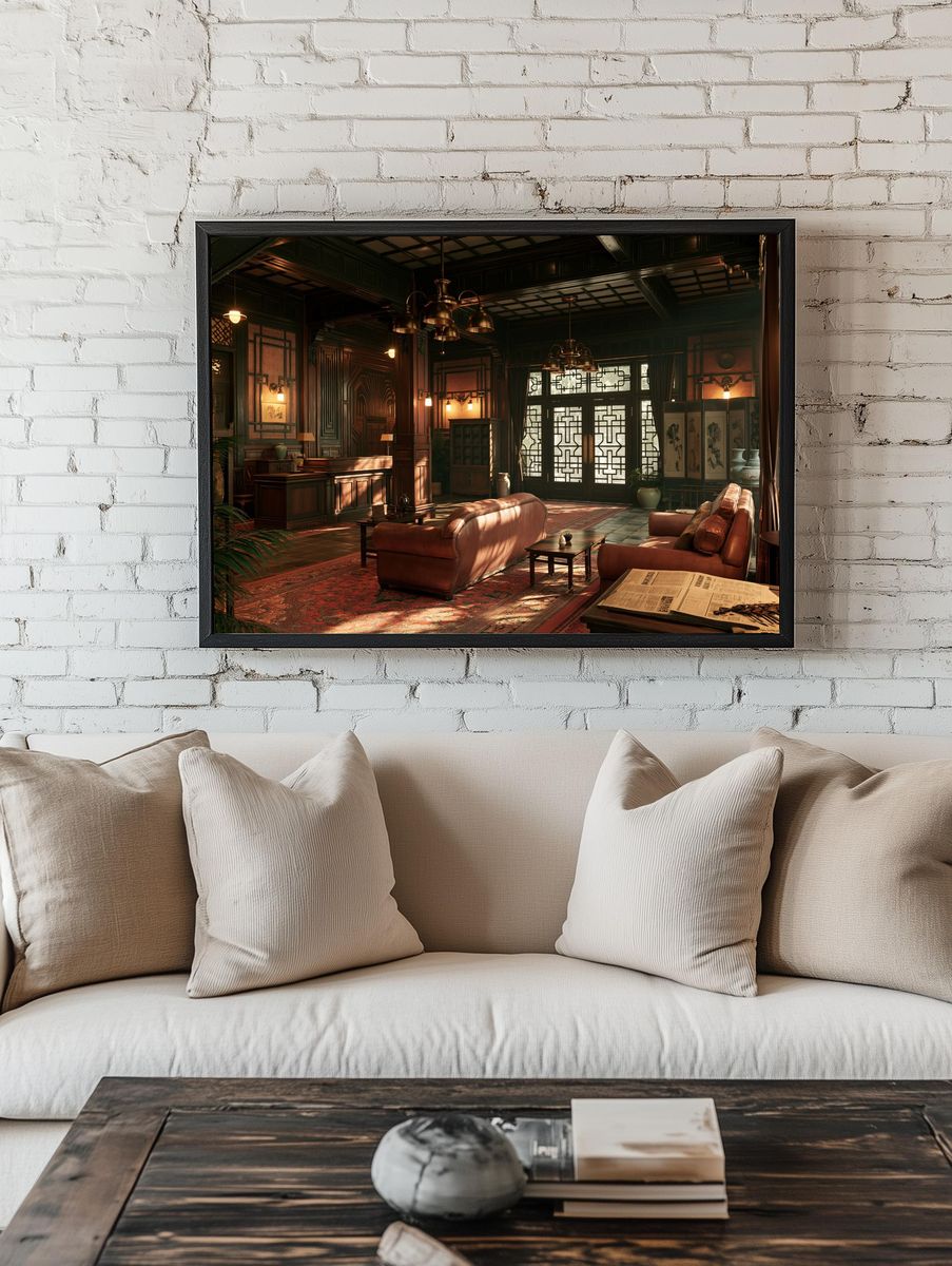 Oriental Lounge Interior Photography Poster. room preview