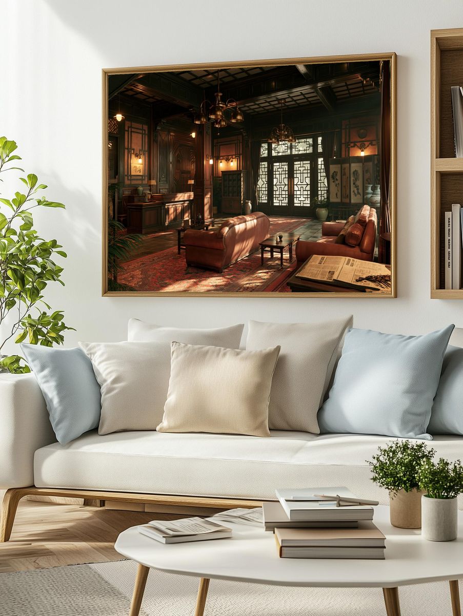 Oriental Lounge Interior Photography Poster. — room view 2