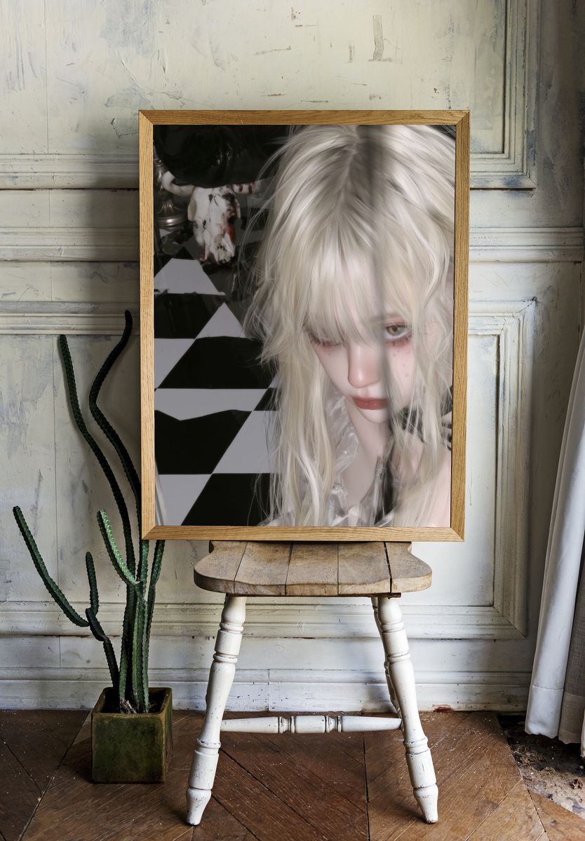 Gothic Doll Portrait Print. — room view 1