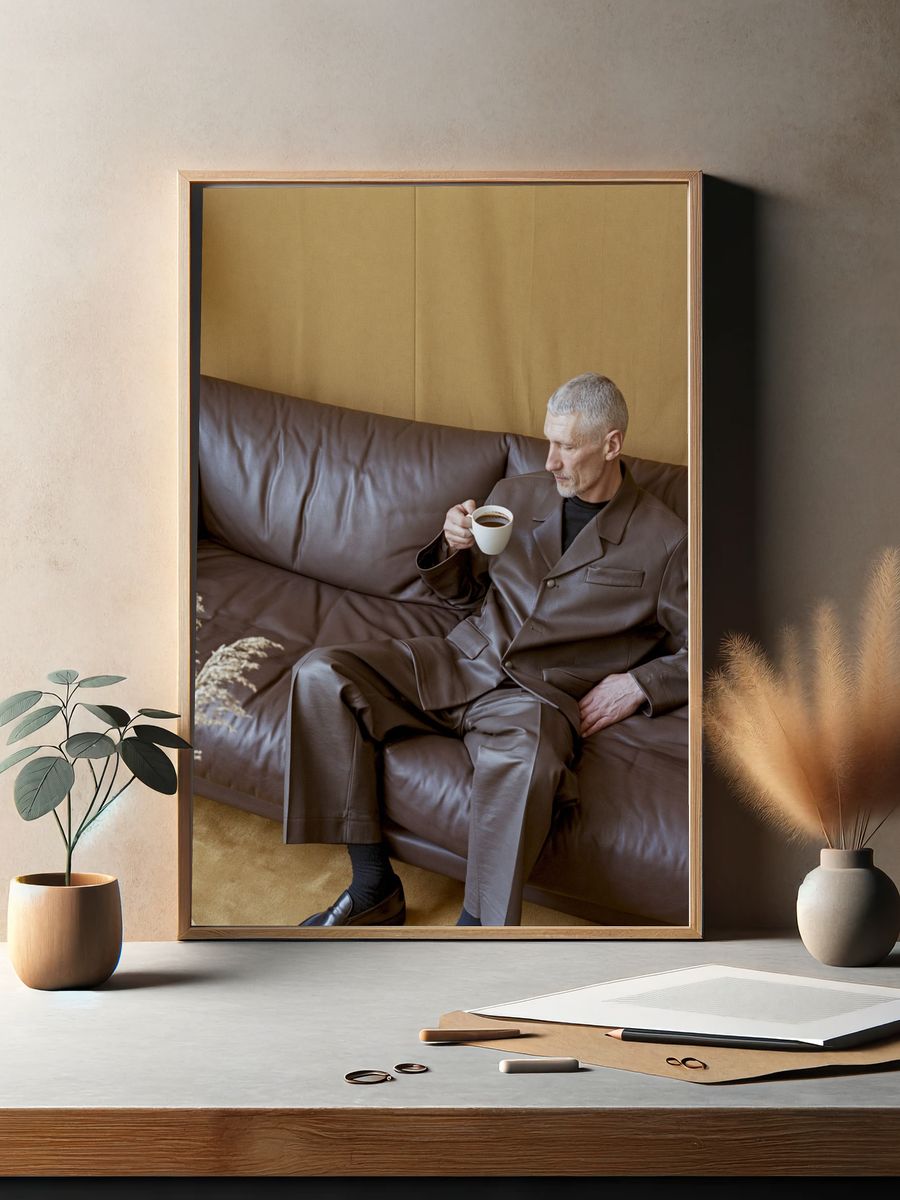 Coffee Break Portrait Poster. — room view 2