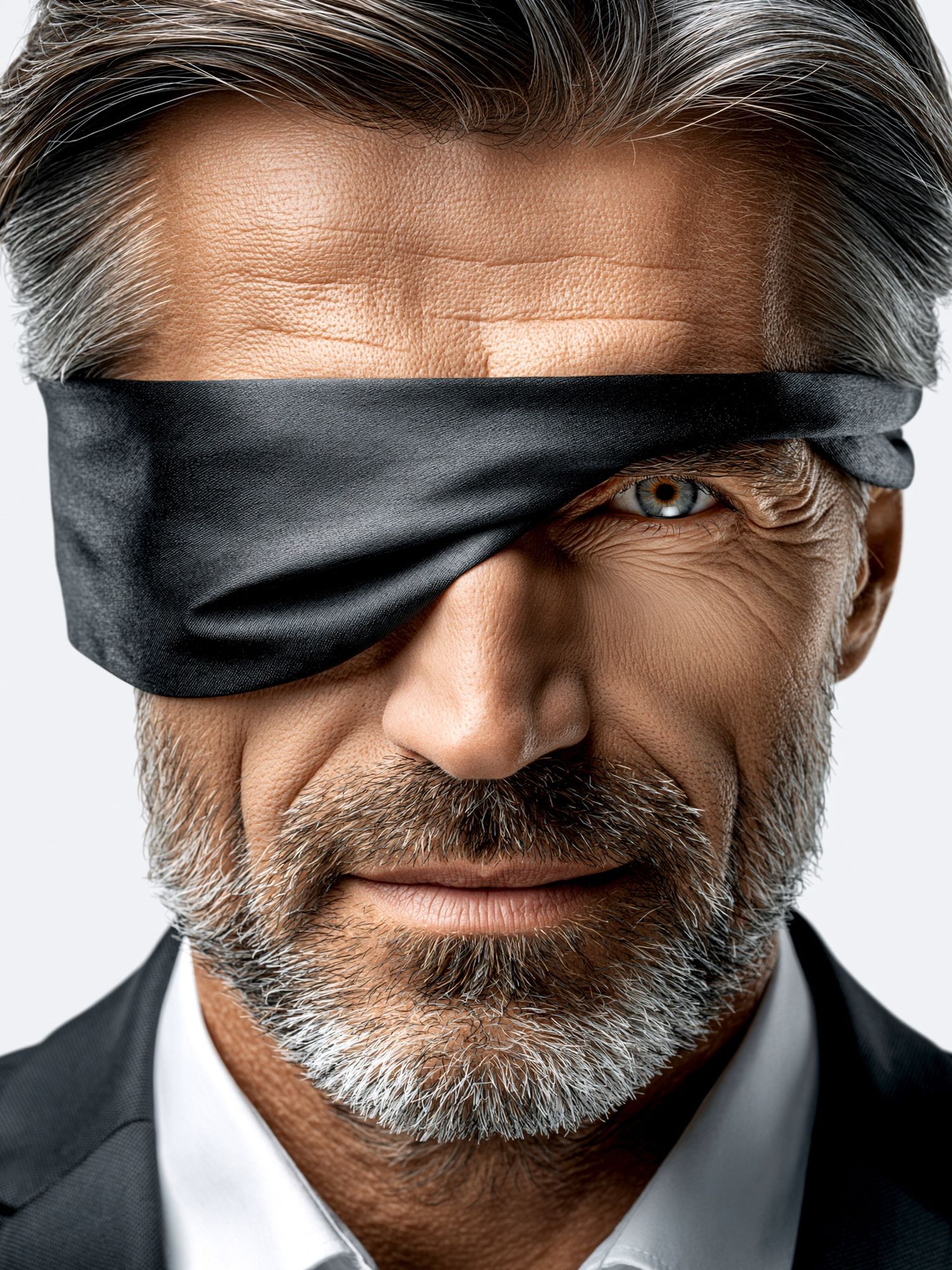 Blindfolded Man Portrait Print. poster — photography art