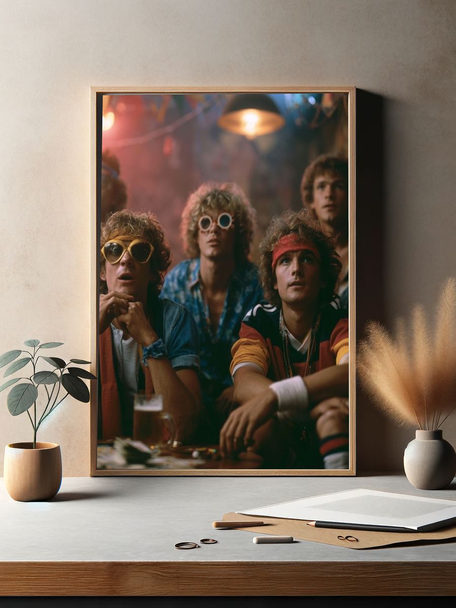 Retro Band Portrait Poster. — room view 2