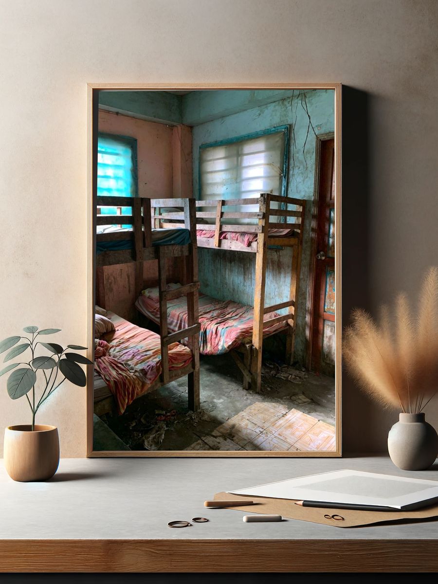 Rustic Dormitory Interior Photography Poster. — room view 2