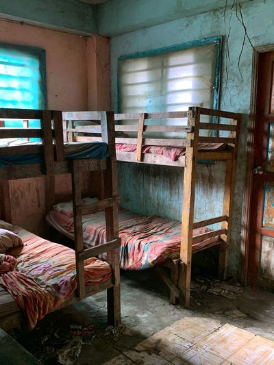 Rustic Dormitory Interior Photography Poster.