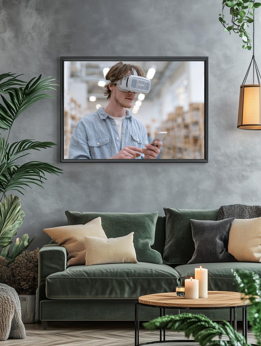 VR Warehouse Worker Photography Poster. — room view 4