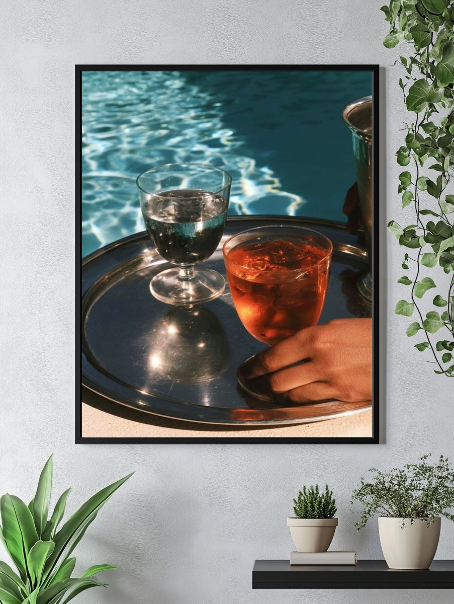 Poolside Cocktails Photography Poster. — room view 4