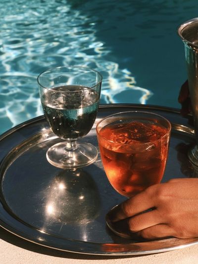 Poolside Cocktails Photography Poster. poster