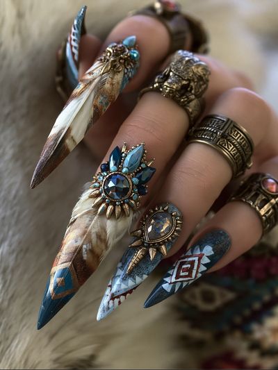 Boho Crystal Nail Art Photography Poster.