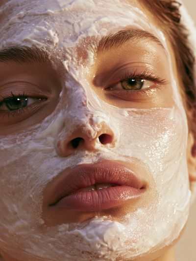 Cream Mask Portrait Print. poster print