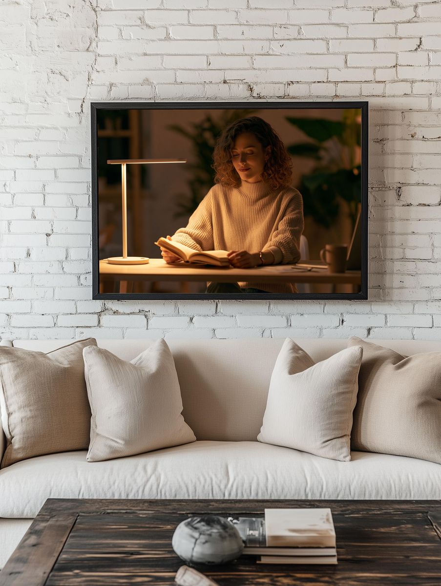 Cozy Reading Portrait Poster. room preview