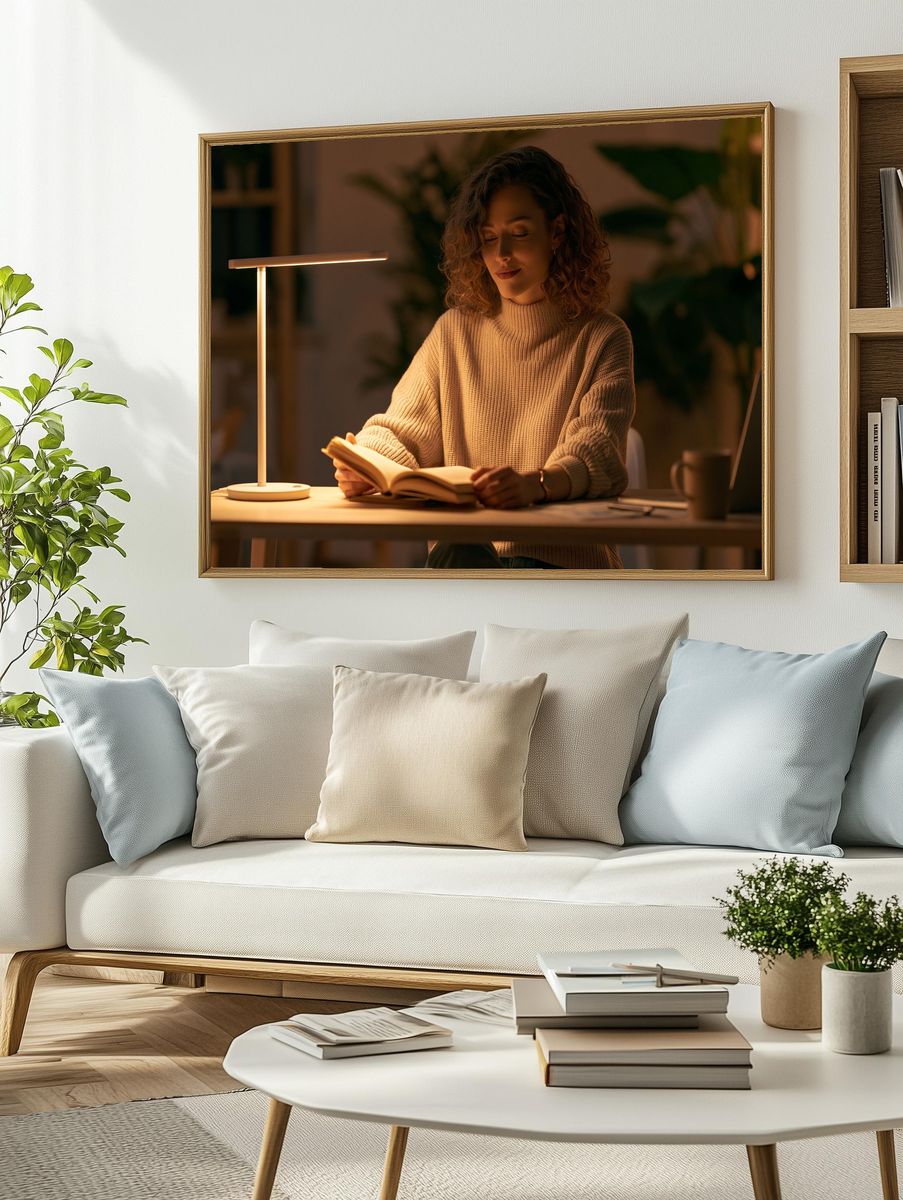 Cozy Reading Portrait Poster. — room view 2