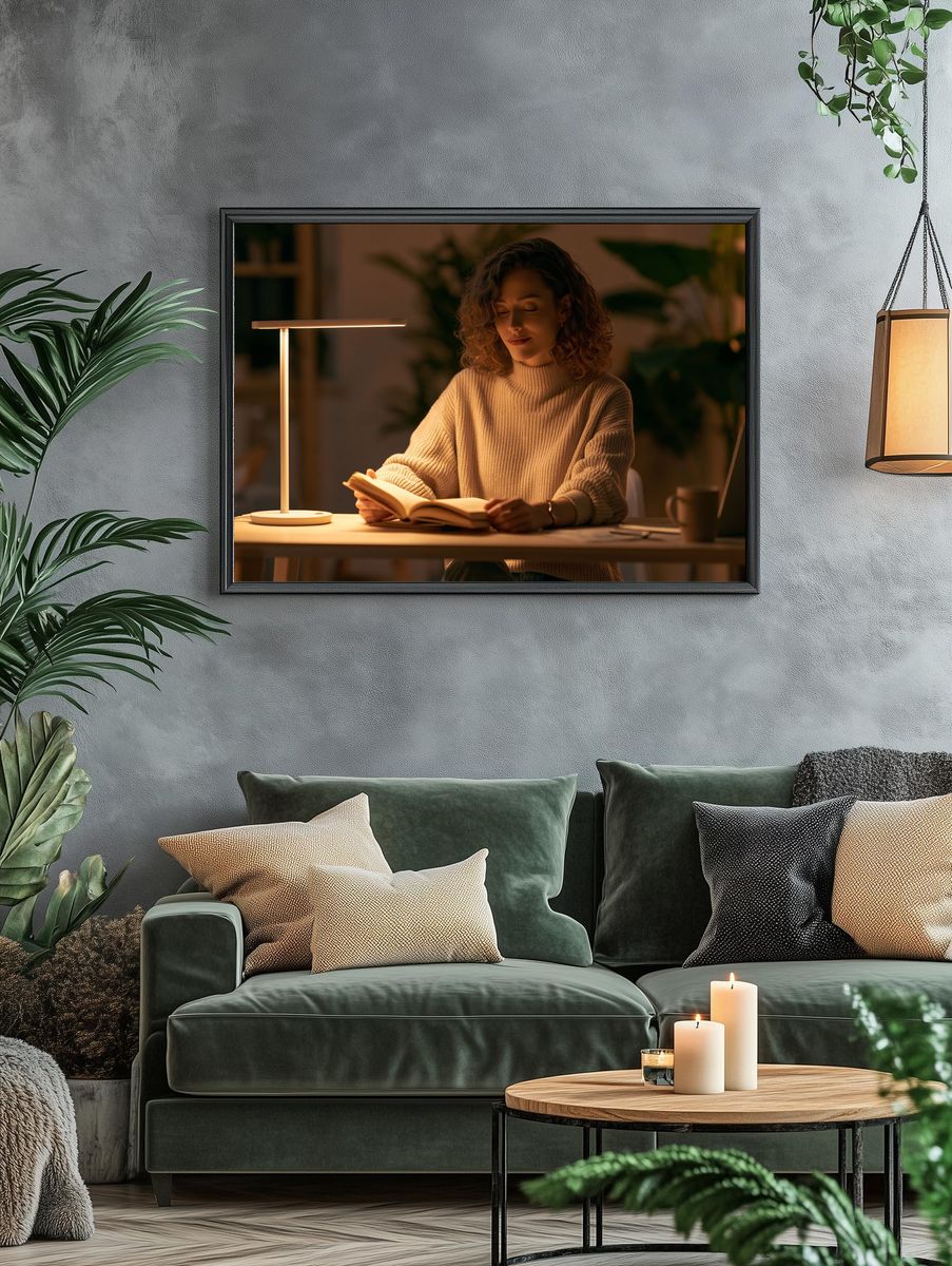 Cozy Reading Portrait Poster. — room view 4