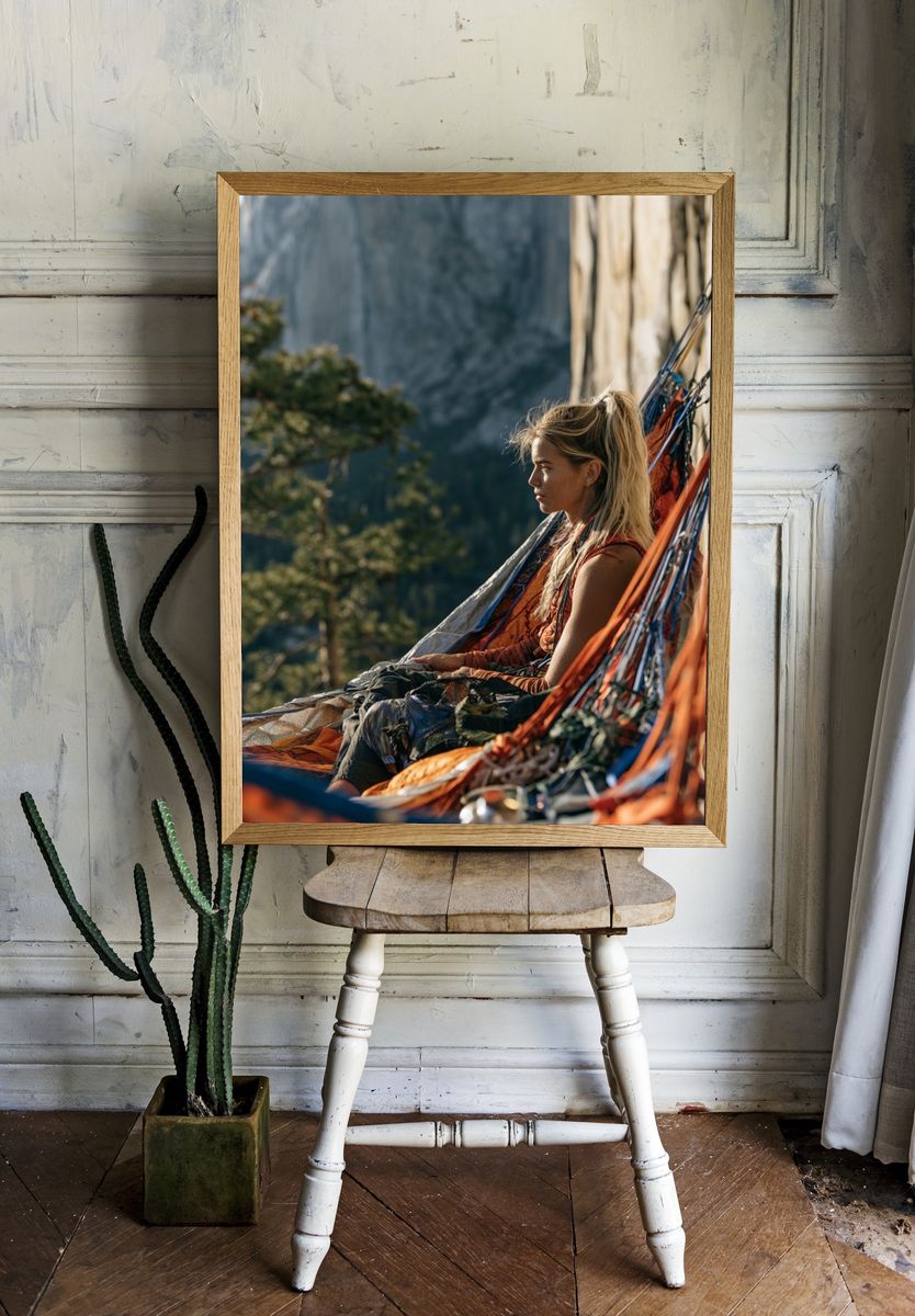 Cliffside Hammock Portrait Poster. room preview