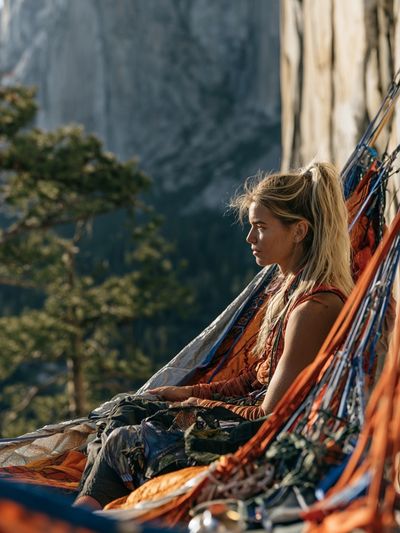 Cliffside Hammock Portrait Poster.