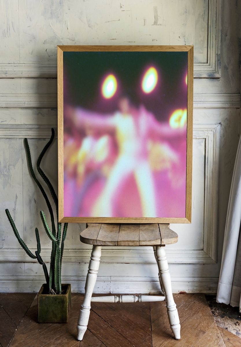 Elvis Neon Blur Photography Poster. room preview