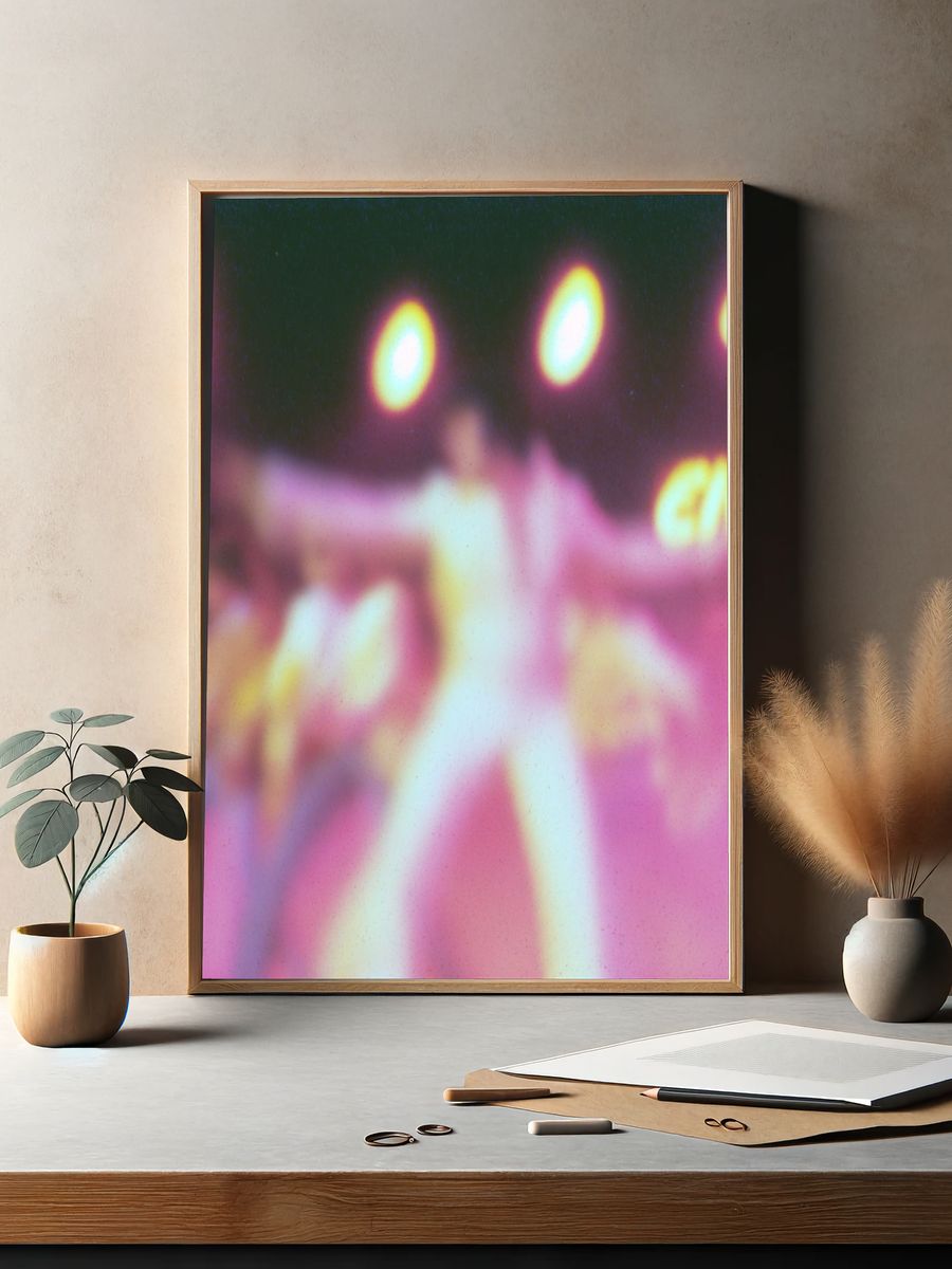 Elvis Neon Blur Photography Poster. — room view 2