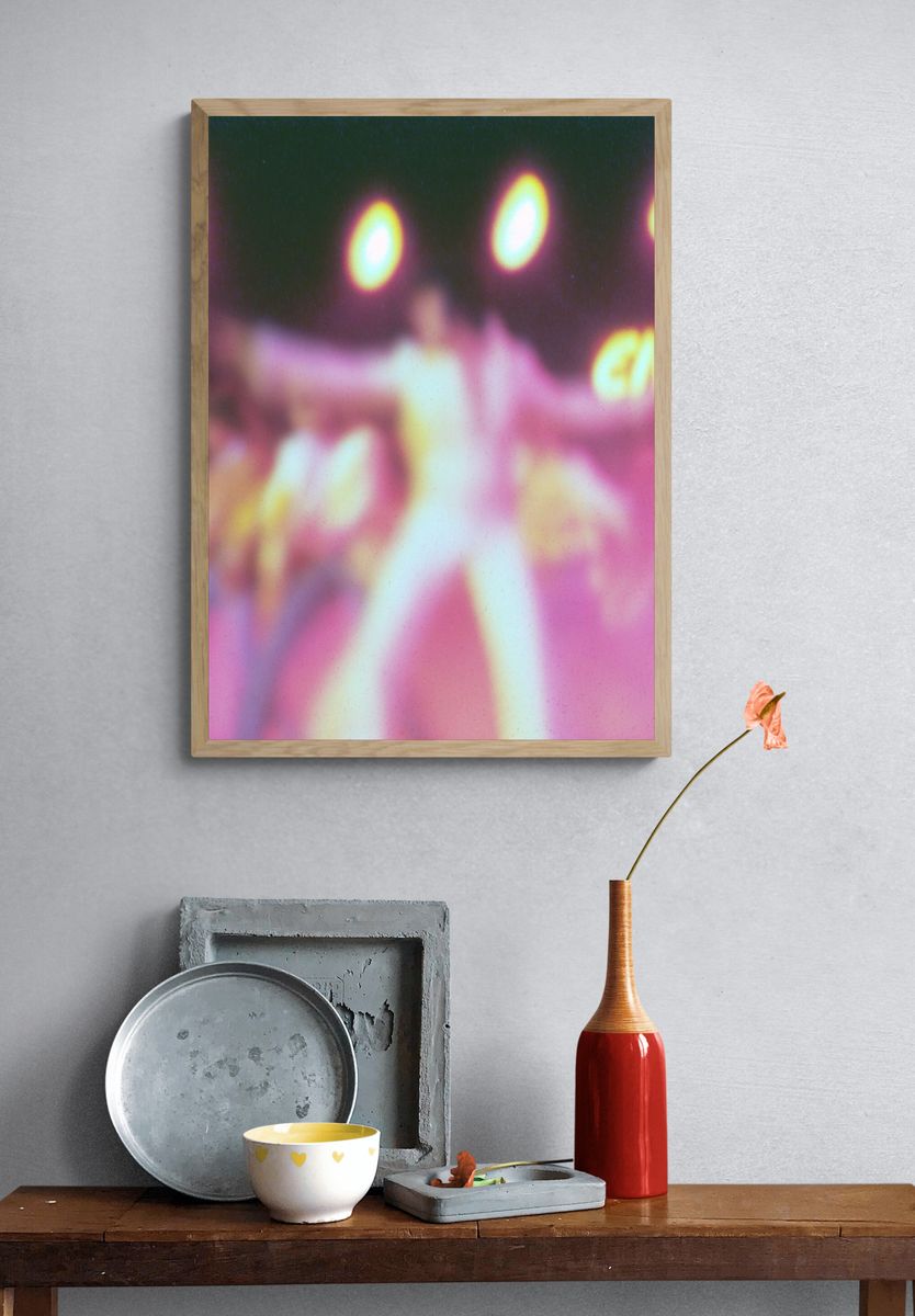 Elvis Neon Blur Photography Poster. — room view 3