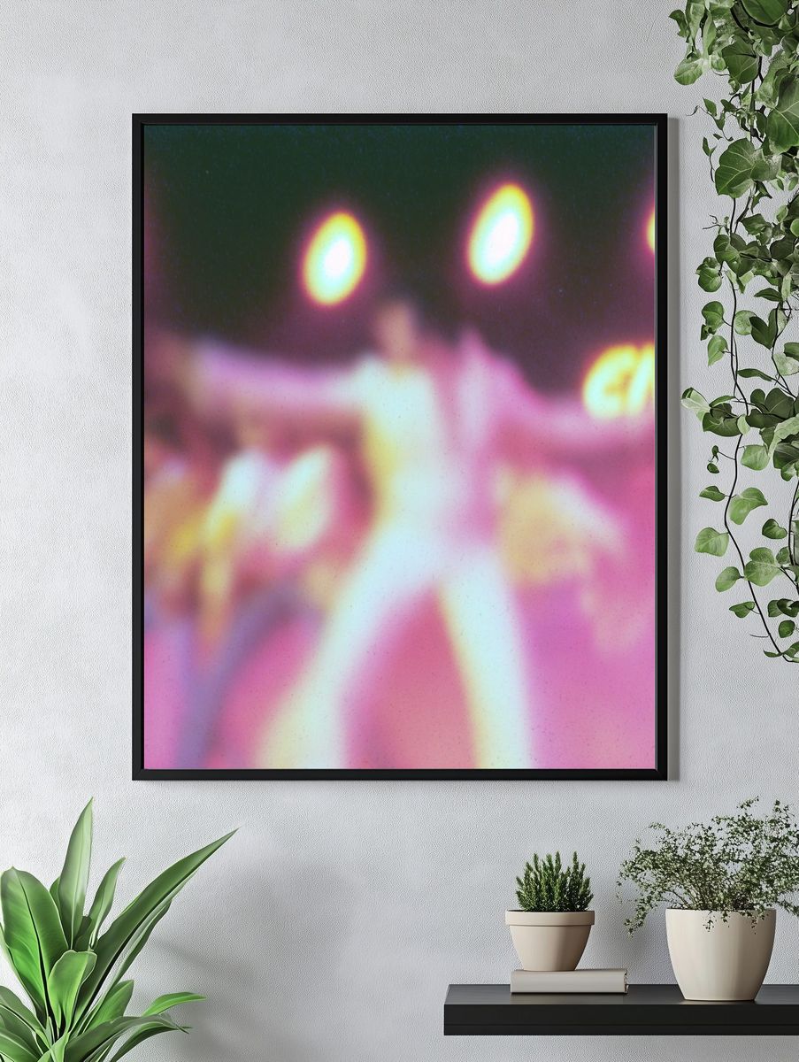 Elvis Neon Blur Photography Poster. — room view 4