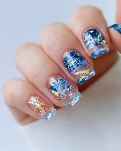 Celestial Nail Art Photography Poster. poster