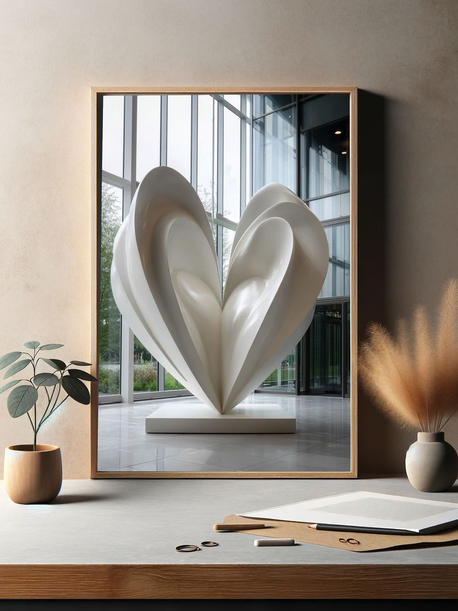 Sculptural Heart Interior Photography Poster. — room view 2