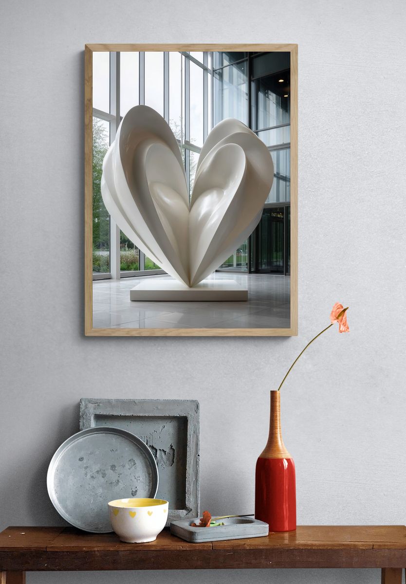 Sculptural Heart Interior Photography Poster. — room view 3