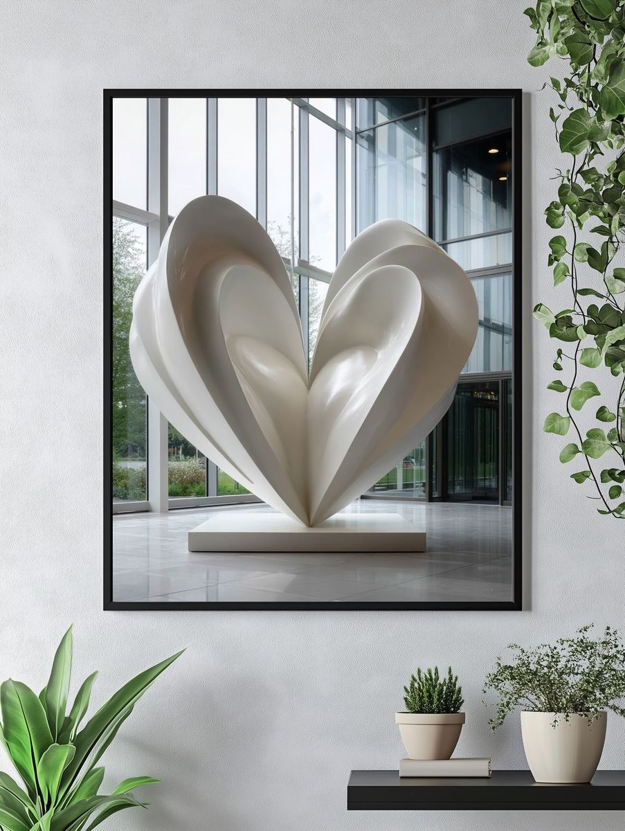 Sculptural Heart Interior Photography Poster. — room view 4