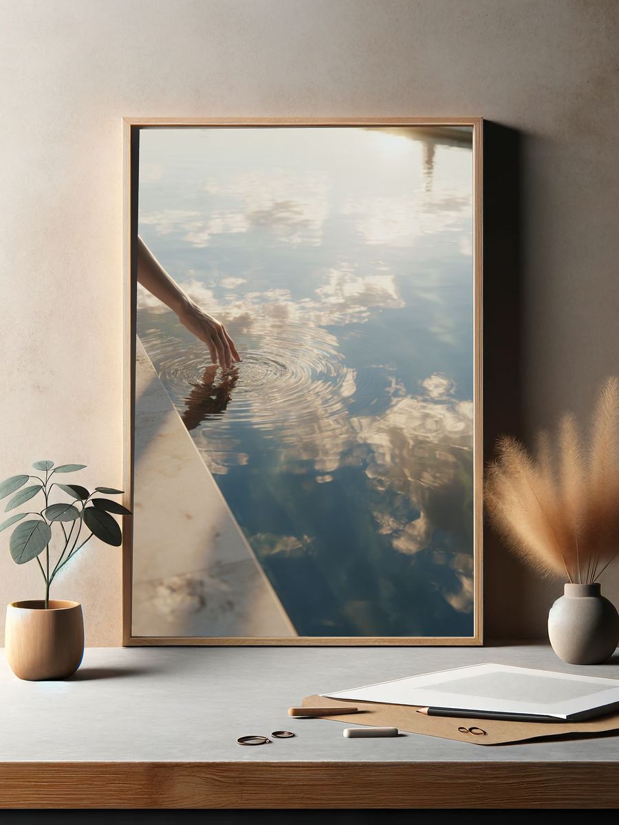 Hand in Water Photography Poster. — room view 2