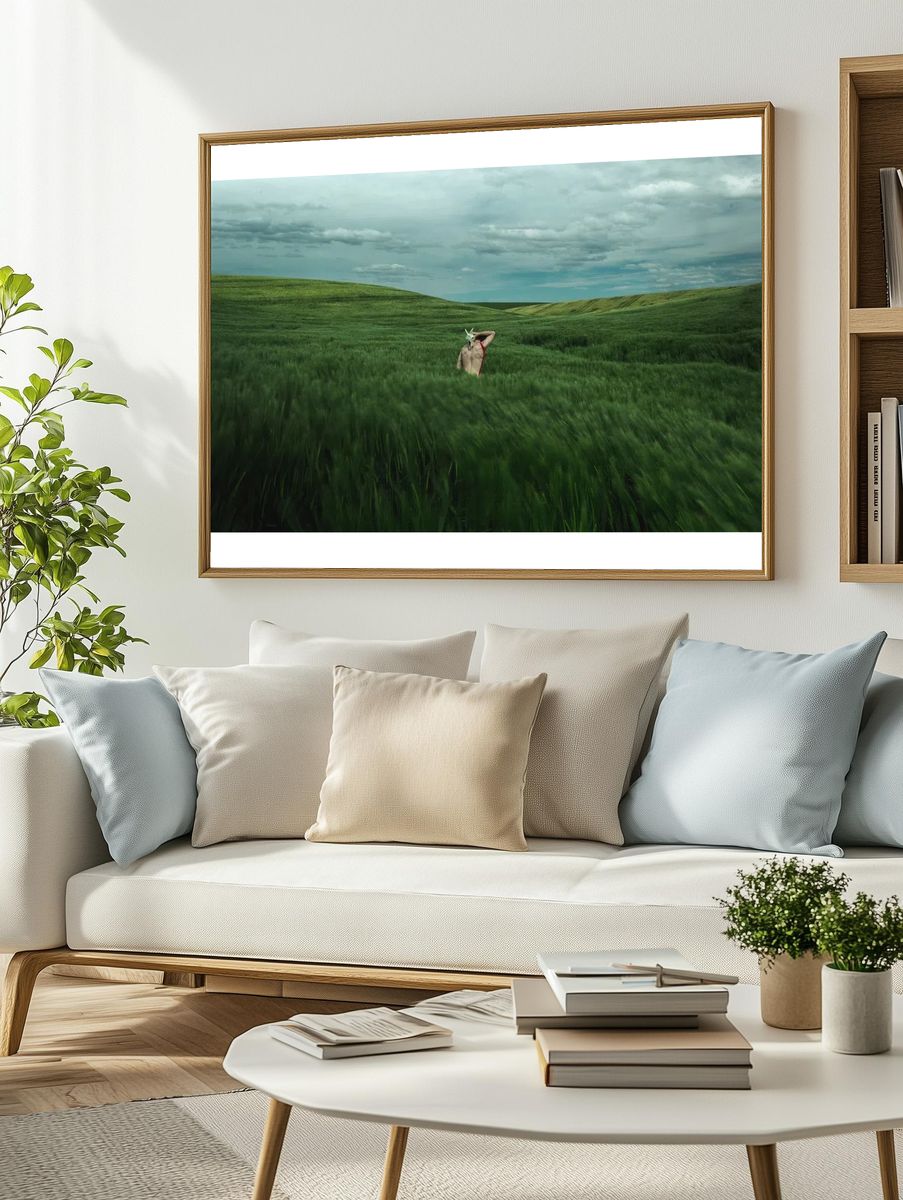 Woman amidst green field. Original. — room view 2