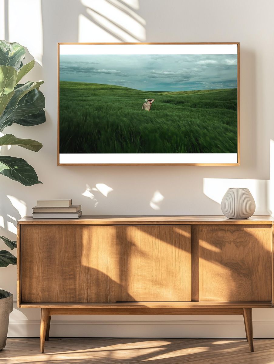 Woman amidst green field. Original. — room view 3