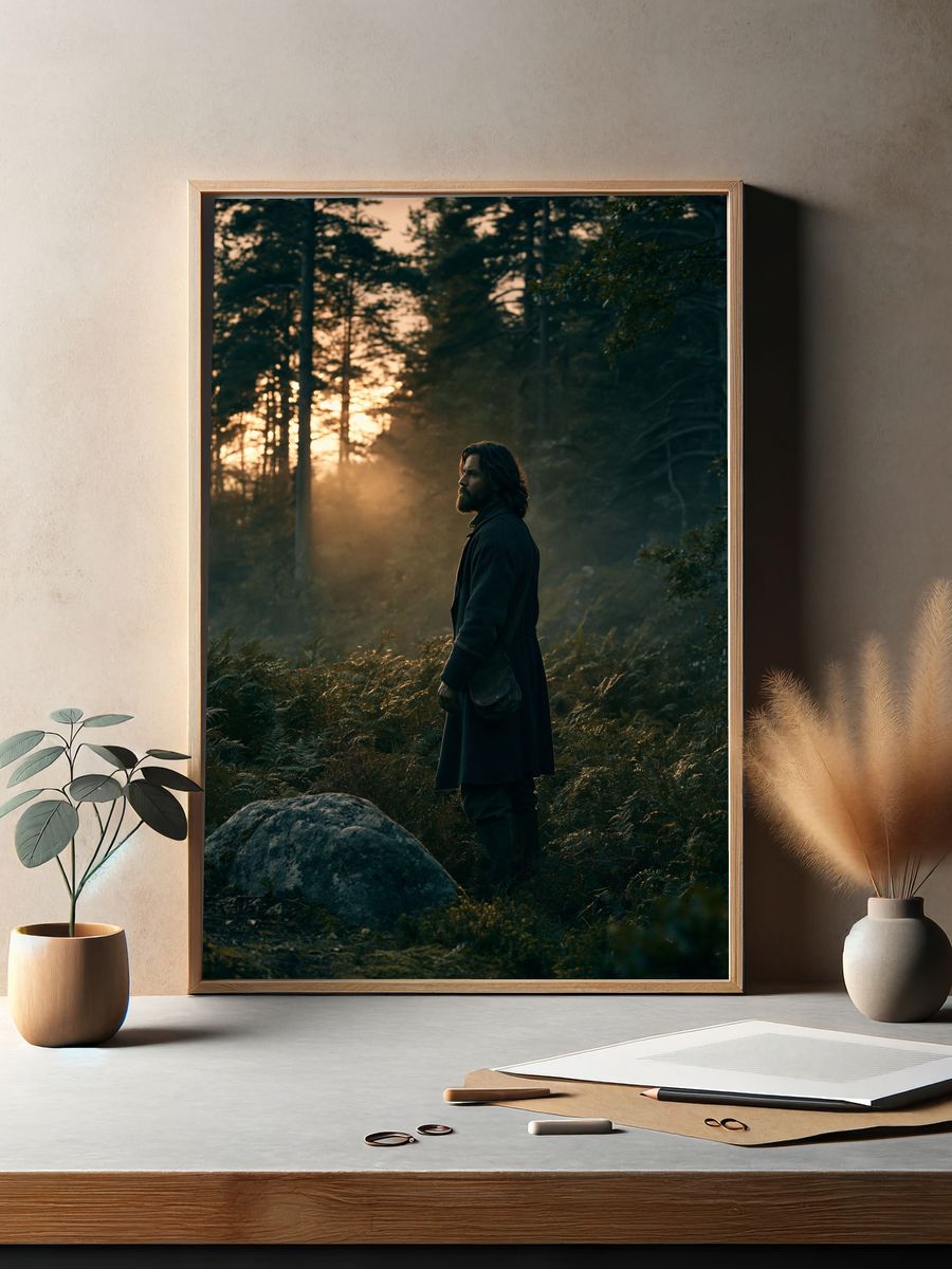 Misty Forest Portrait Photography Poster. — room view 2